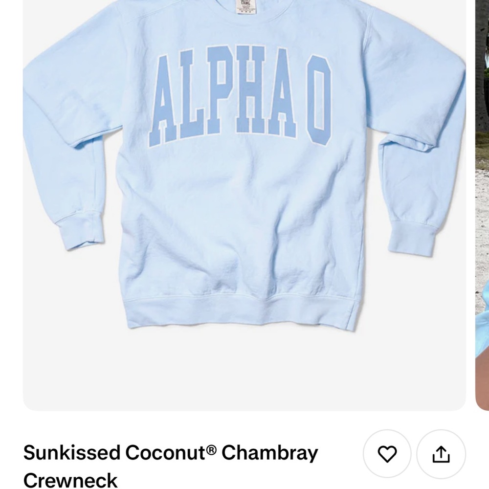 Alpha O Light Blue Crewneck Sweatshirt